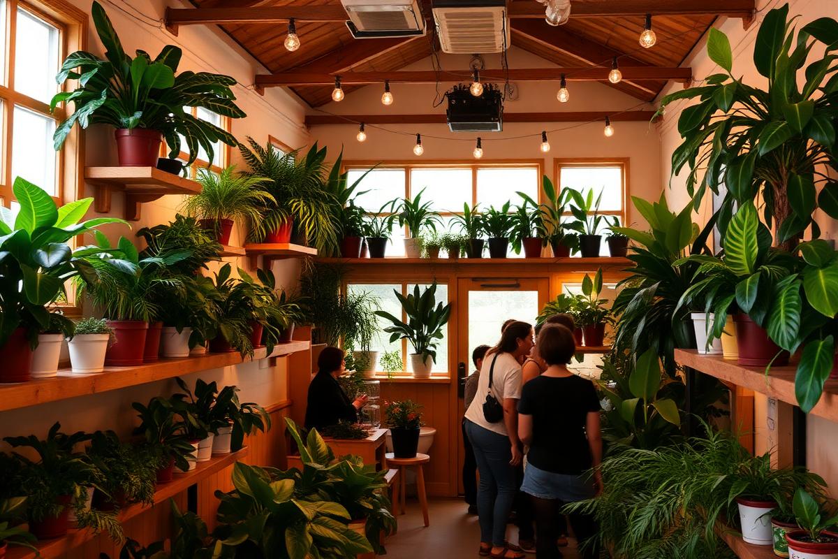 Lush plant-filled event space